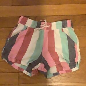 Kids old navy blue pink red white and green pattern shorts